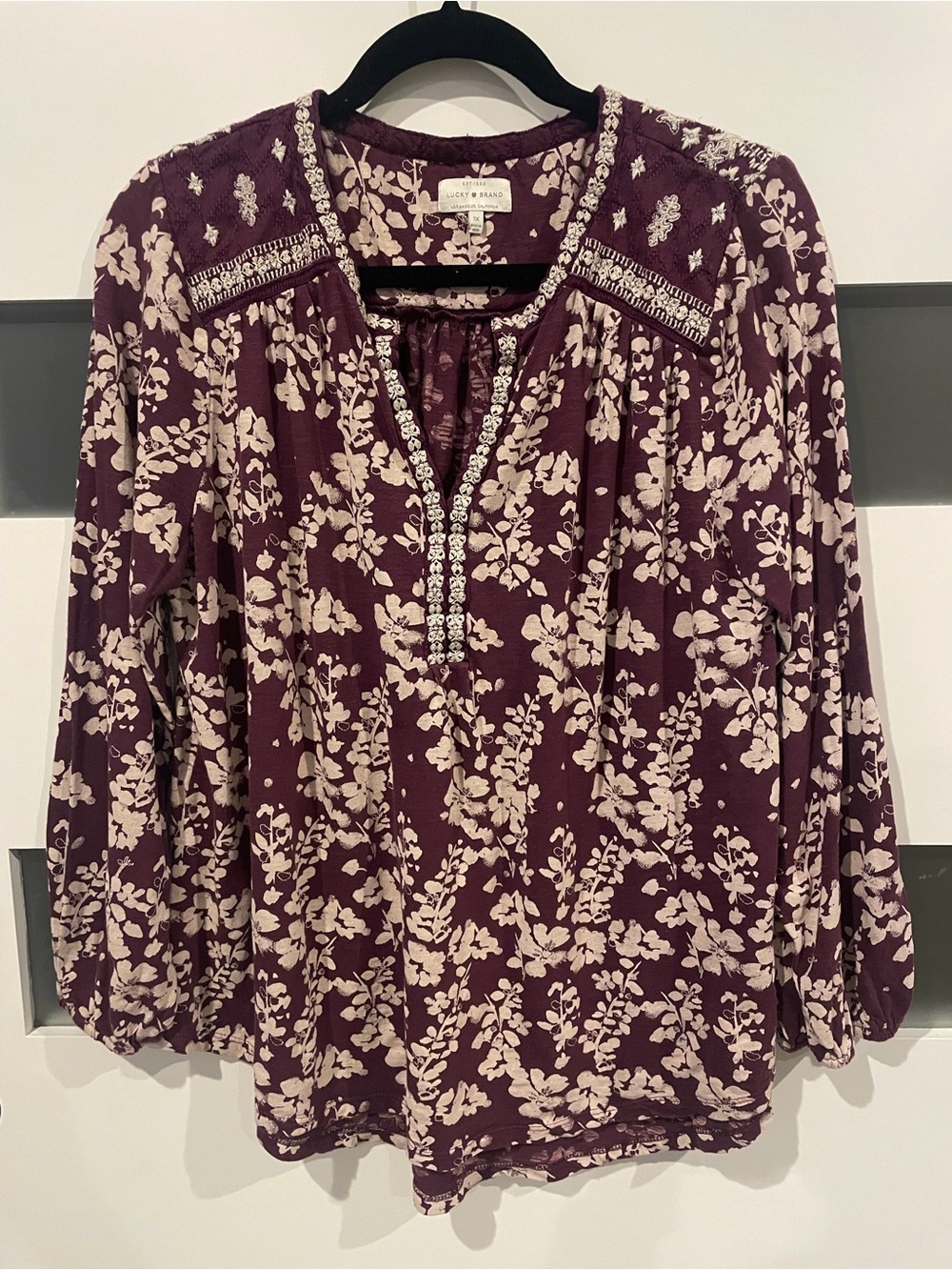 Lucky Brand Floral Blouse Purple 1X